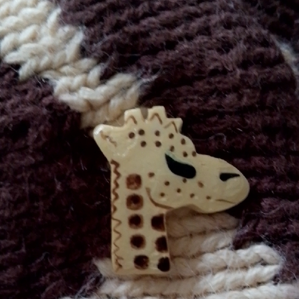Storybook Knits Cream and Brown Giraffe Cardigan Sweater - Picture 7 of 8